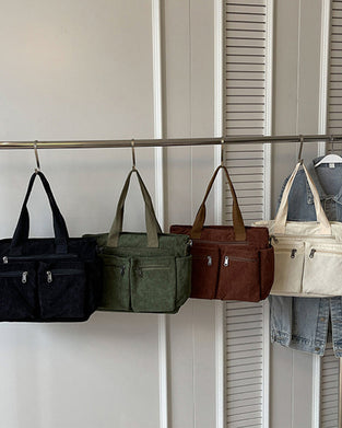 Ensfarget cordfløyelveske