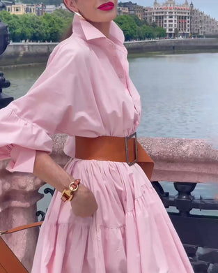 Helskjørt kjole i ensfarget jakkeslag