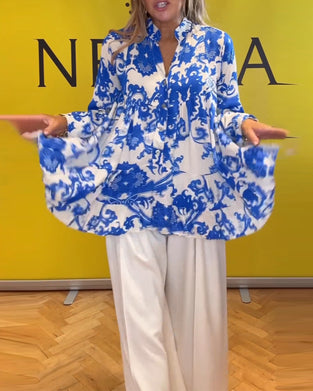 Langermet bluse med fresh print