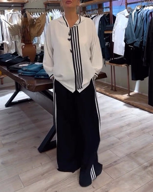 Hette stripete casual todelt sett