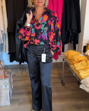 Personlig trykt elegant langermet bluse