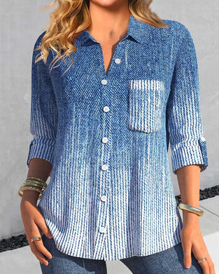 Breasted Bluses med lomme