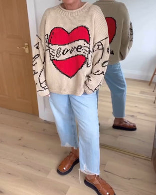 Elsker mønster fritidsgenser