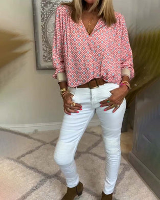 bluse langermet bølgepunkt