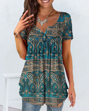 Løse V-hals med korte ermer