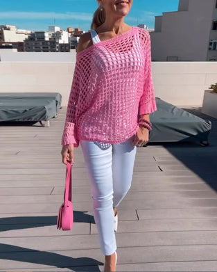 Ensfargede topper med utskjæringer