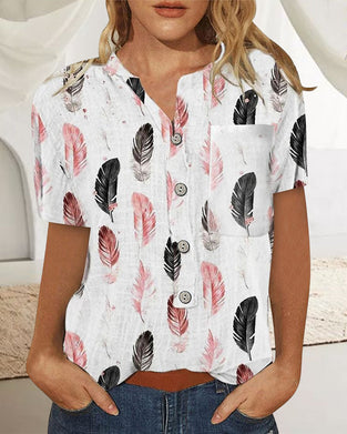 Kortermet topp med trykk