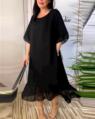 Kortermet flytende kjole med panel