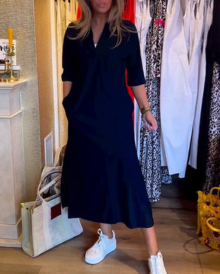 Lommekjole med v-hals