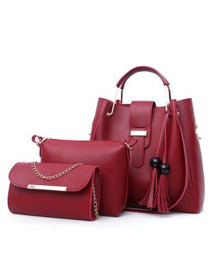Dame håndveske skulderveske 3 deler sett