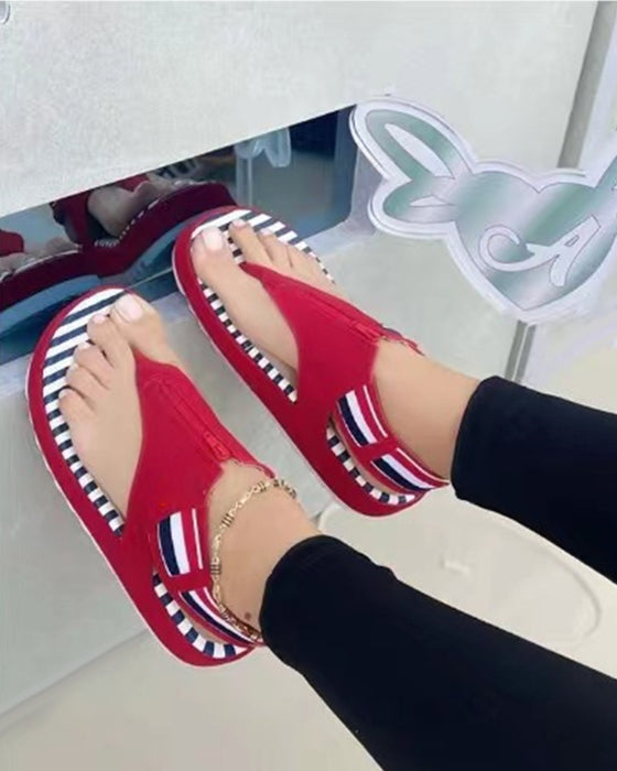 Platformsandaler med glidelås