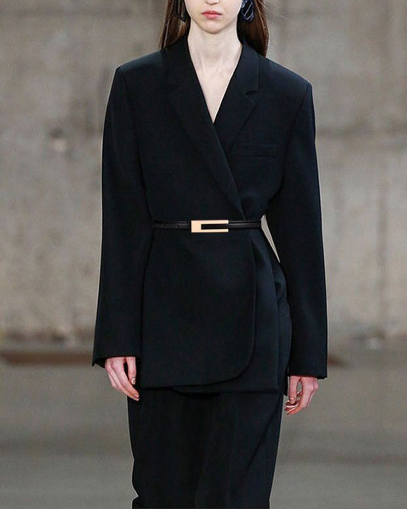 Enkelt retro ensfarget tynt belte