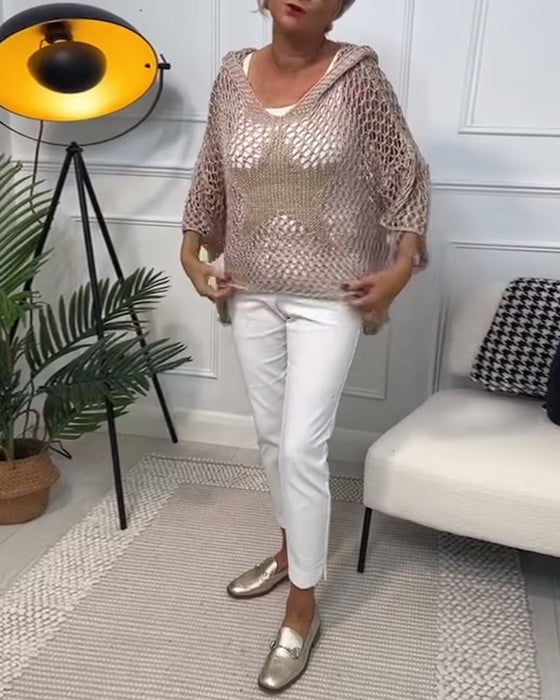 Ensfarget hettegenser med stjerneutskjæring