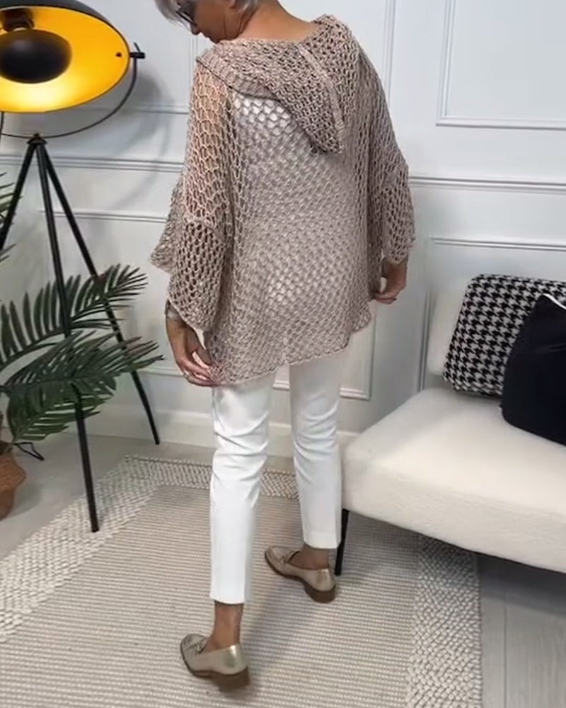 Ensfarget hettegenser med stjerneutskjæring