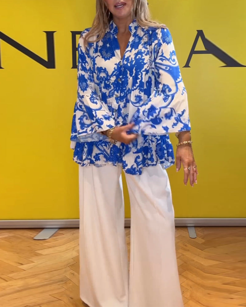 Langermet bluse med fresh print