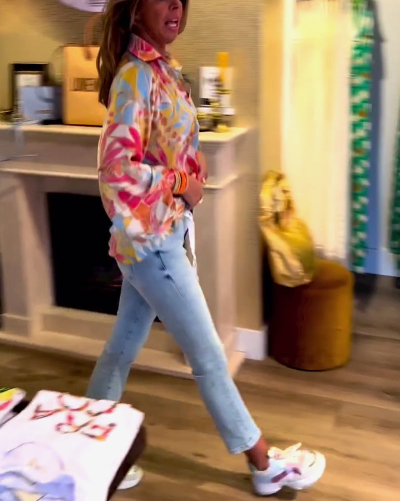 Langermet topp med jakkeslag