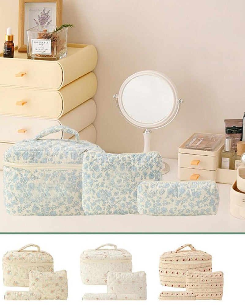 Tredelt kosmetisk veskesett