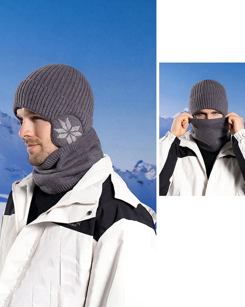 Vinter lue skjerf sett varm strikket lue