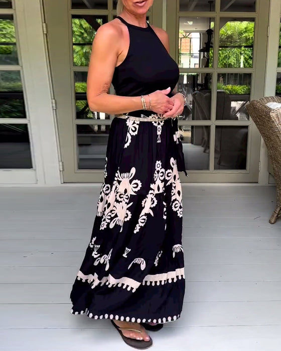 Elegant skjørt med stilig tryk