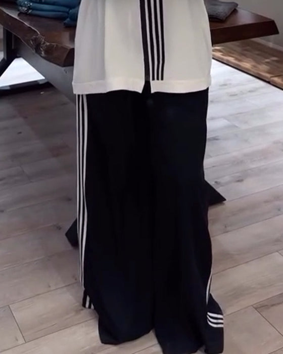 Hette stripete casual todelt sett