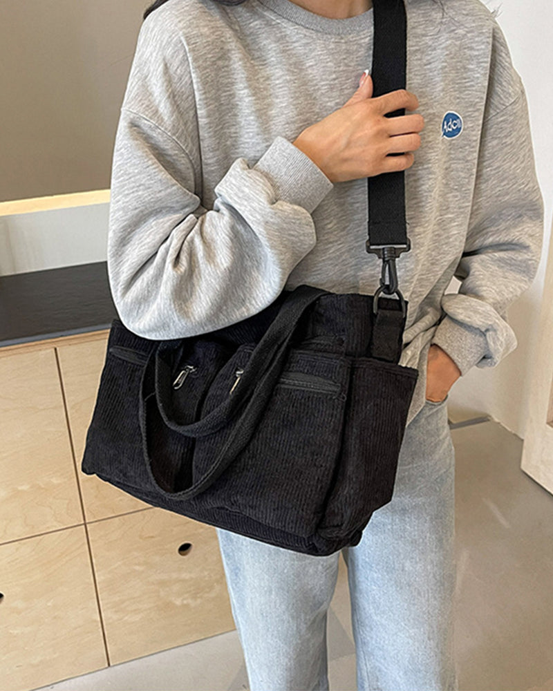 Ensfarget cordfløyelveske