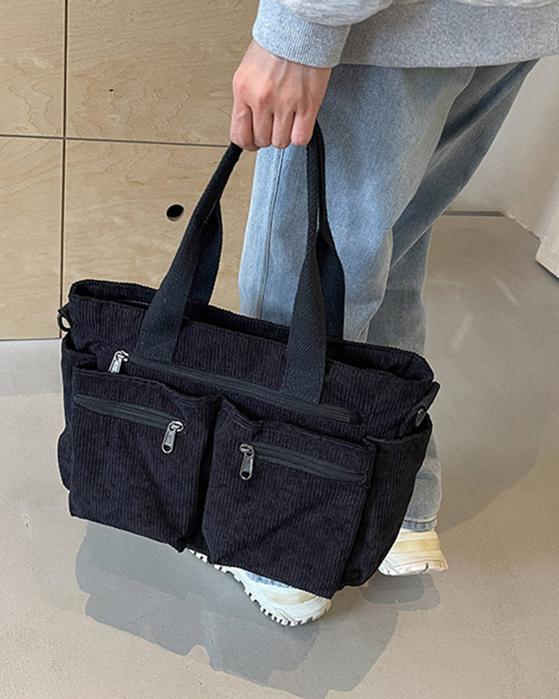 Ensfarget cordfløyelveske