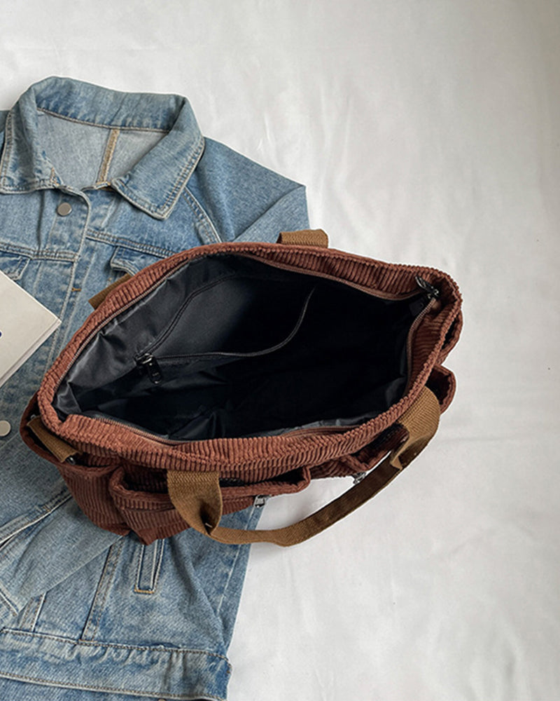 Ensfarget cordfløyelveske