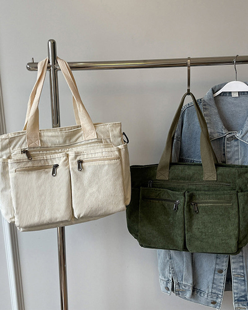 Ensfarget cordfløyelveske