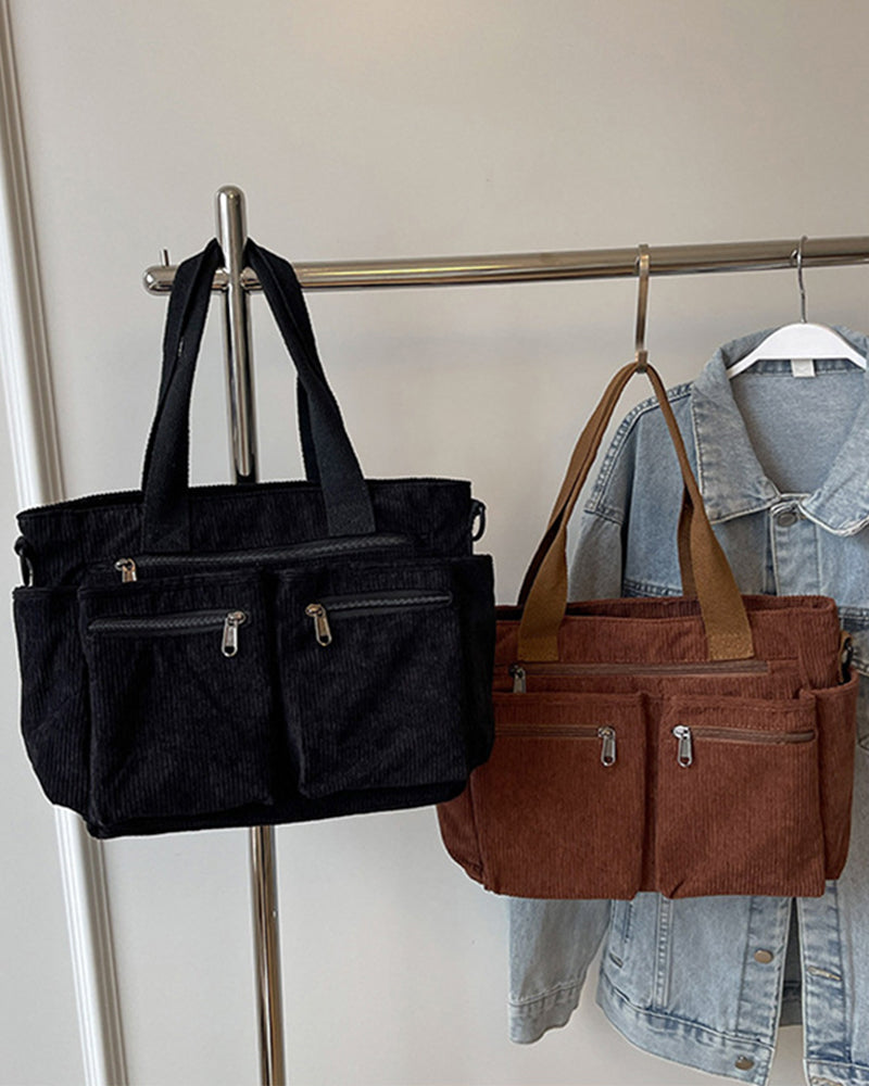 Ensfarget cordfløyelveske