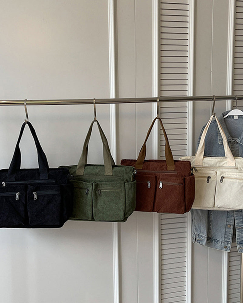 Ensfarget cordfløyelveske