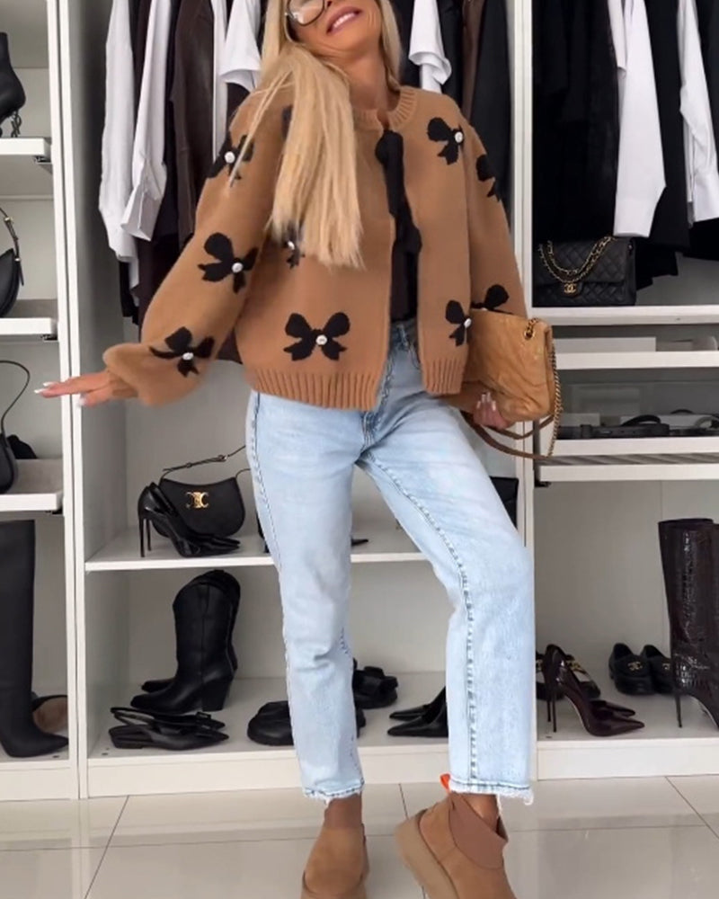 Sløyfe perler cardigan