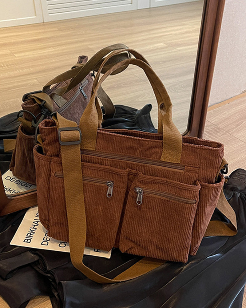 Ensfarget cordfløyelveske