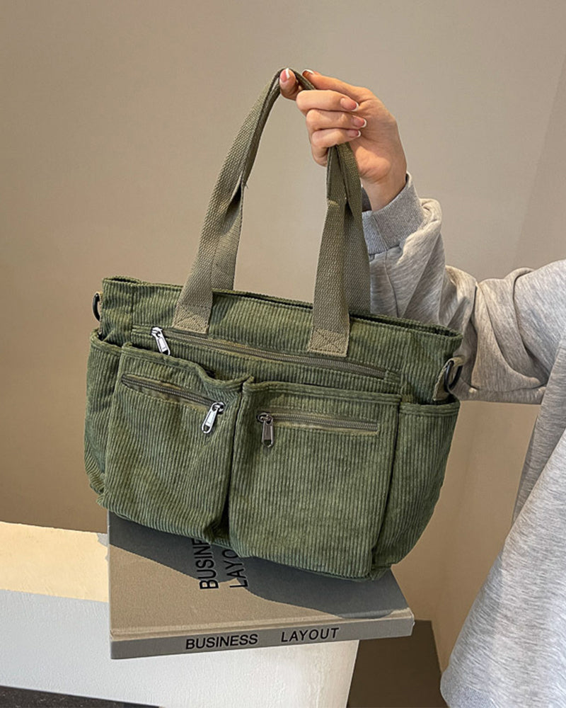 Ensfarget cordfløyelveske