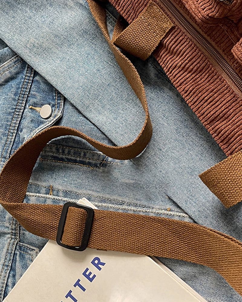 Ensfarget cordfløyelveske