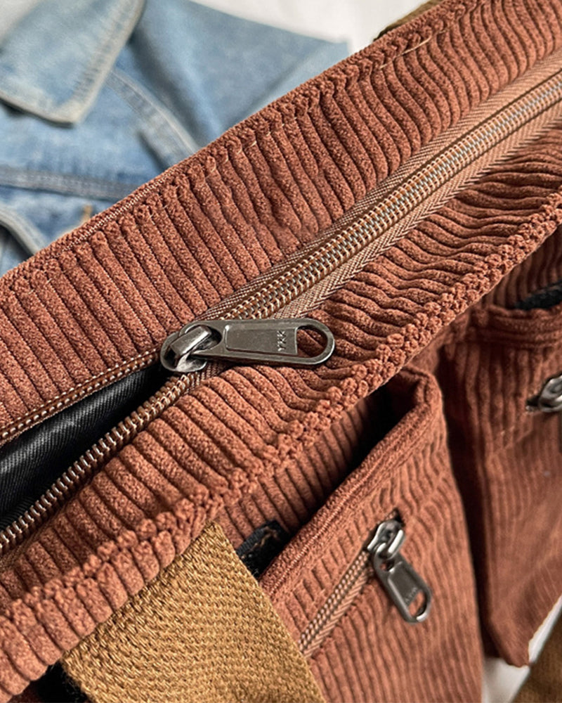 Ensfarget cordfløyelveske