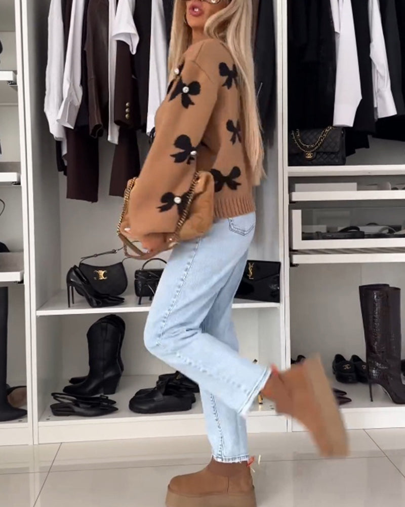 Sløyfe perler cardigan