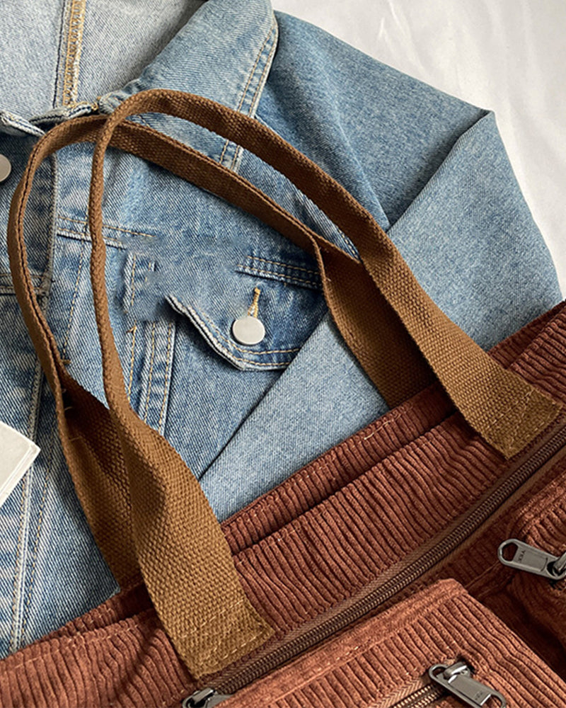 Ensfarget cordfløyelveske