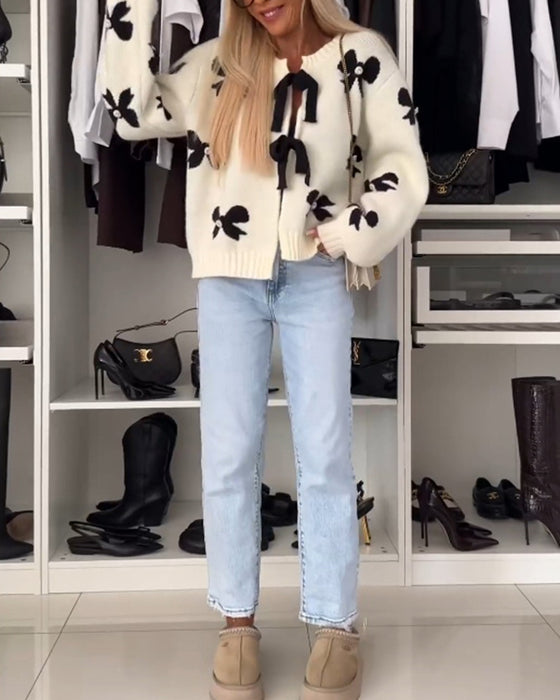 Sløyfe perler cardigan