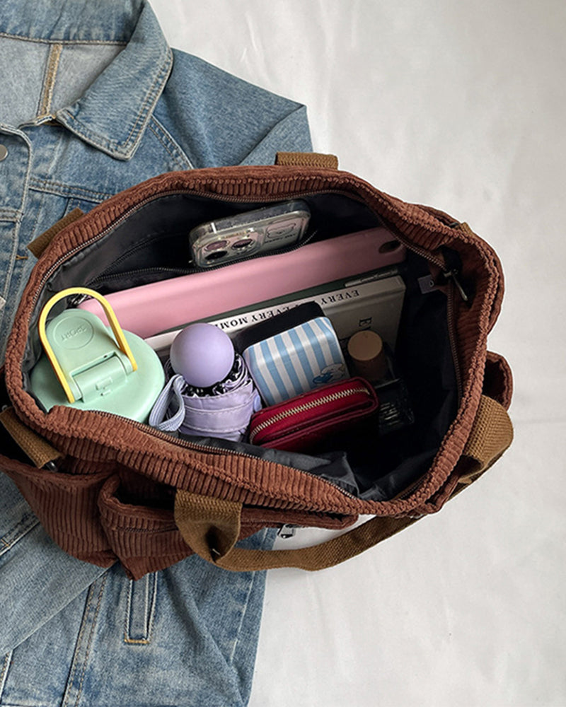 Ensfarget cordfløyelveske