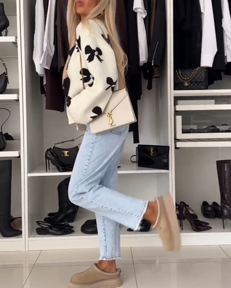 Sløyfe perler cardigan