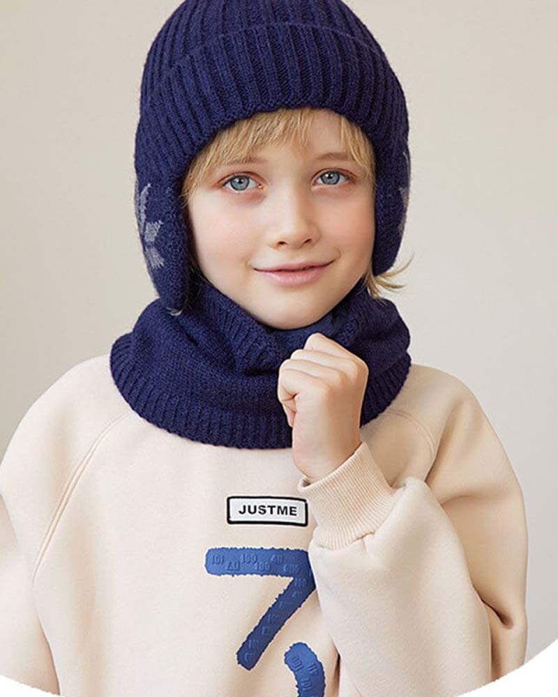 Vinter lue skjerf sett varm strikket lue