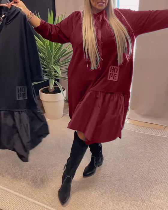 Langermet panel løs hettekjole