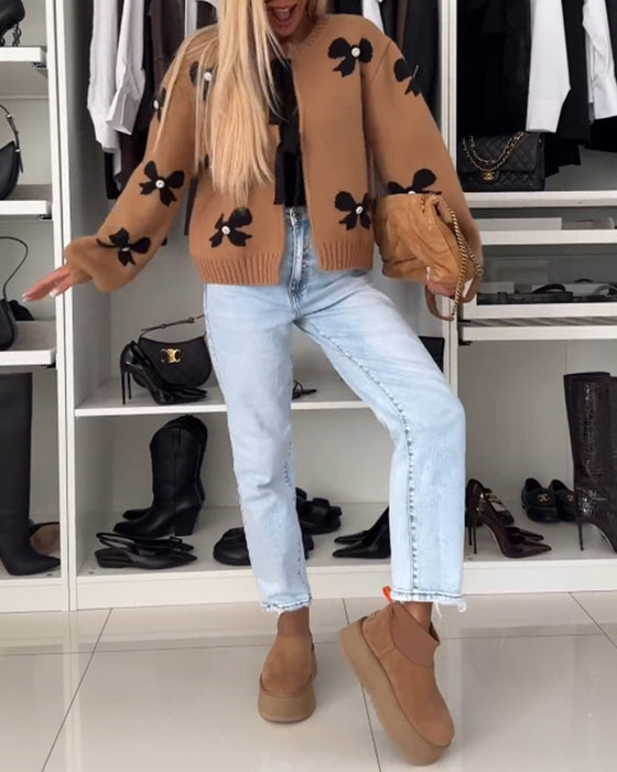 Sløyfe perler cardigan