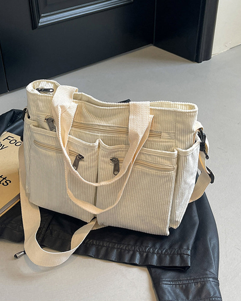 Ensfarget cordfløyelveske