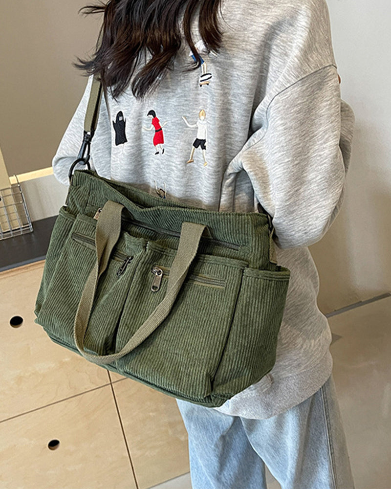 Ensfarget cordfløyelveske