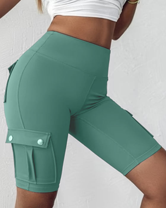 Shorts med høy midje og lommer