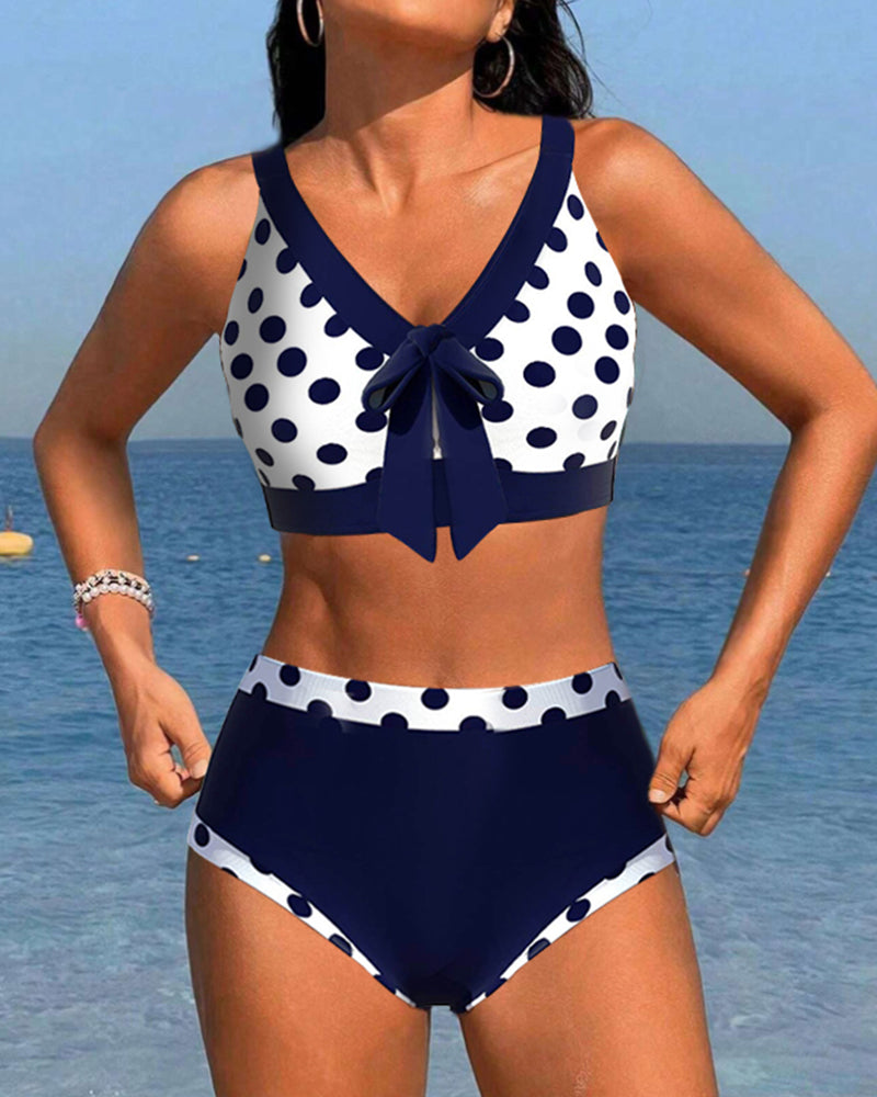 Høyt liv Patchwork Polka Dot Bikinier