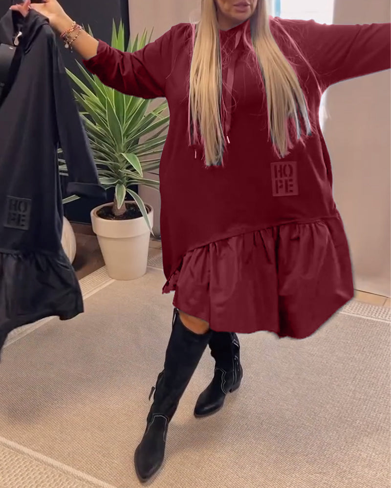 Langermet panel løs hettekjole