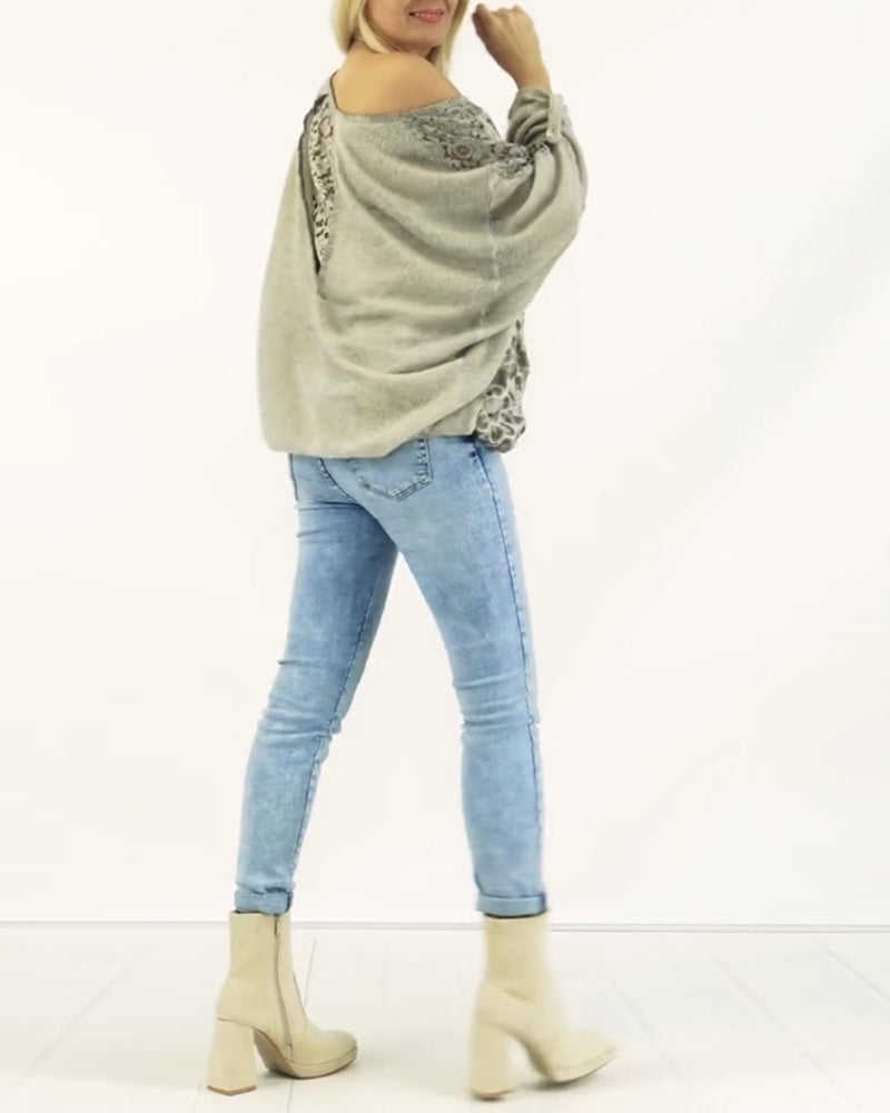 Temperament bluse med lange ermer