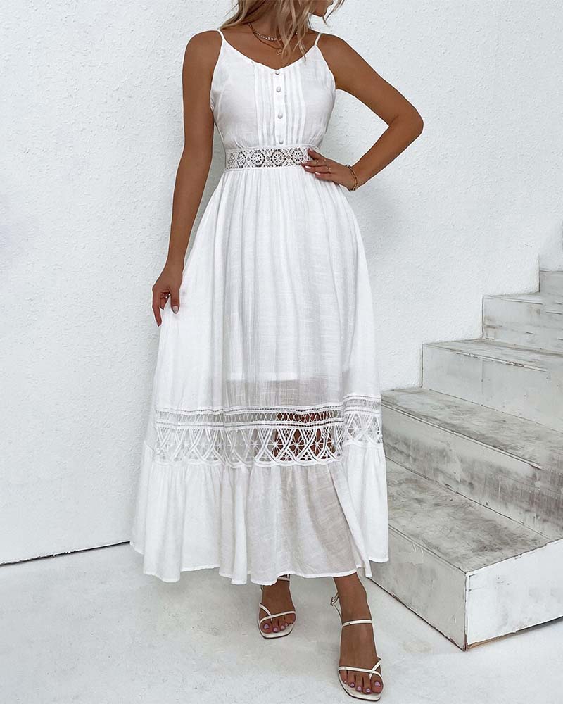 Ensfarget elegant seleselekjole med blonder